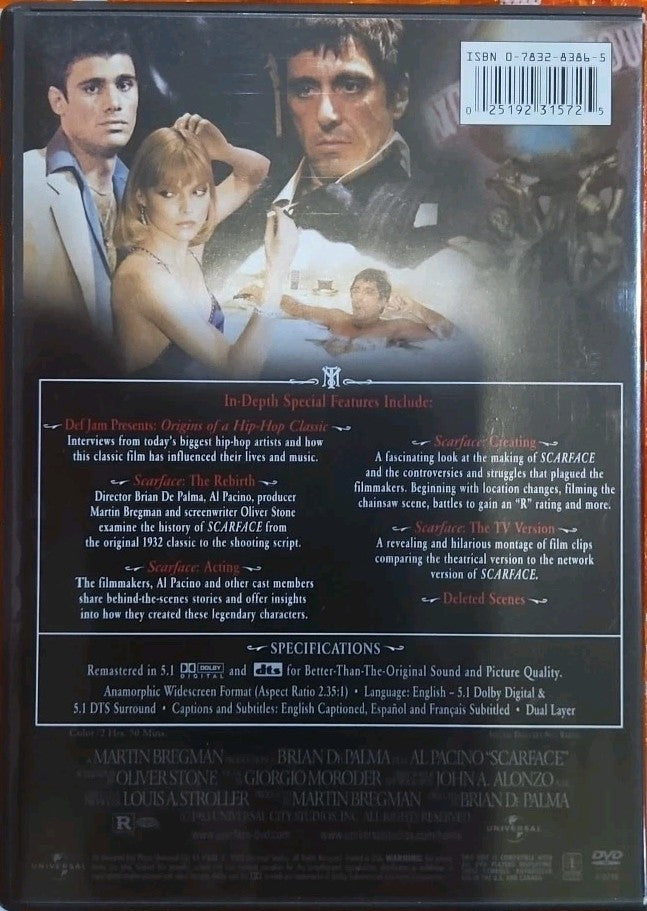 Scarface (DVD, 2003, 2-Disc Set, Widescreen Anniversary Edition)