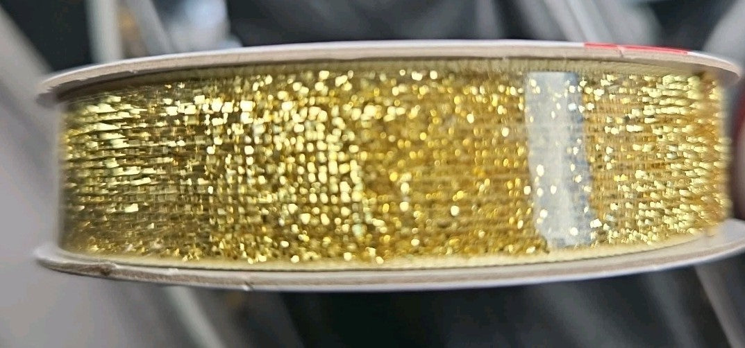 Simplicity Trim Polyester Gold Metal Flake 5/8" X 3 Yards