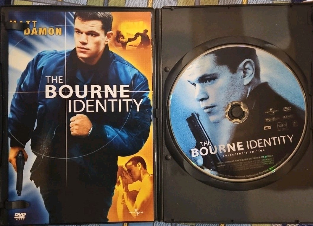 The Bourne Identity (DVD, 2003, Full Frame) Tested slim case cropped artwork.