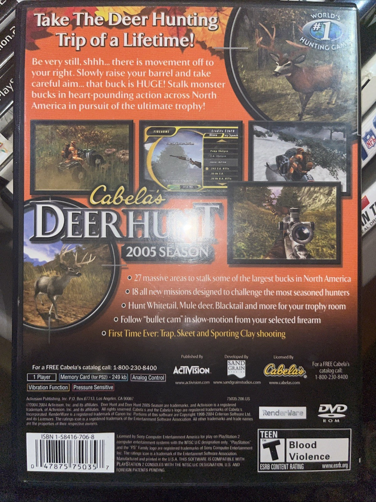 CABELA’S DEER HUNT 2005 SEASON (2004 PlayStation 2). Tested. W/Manual. See Pics