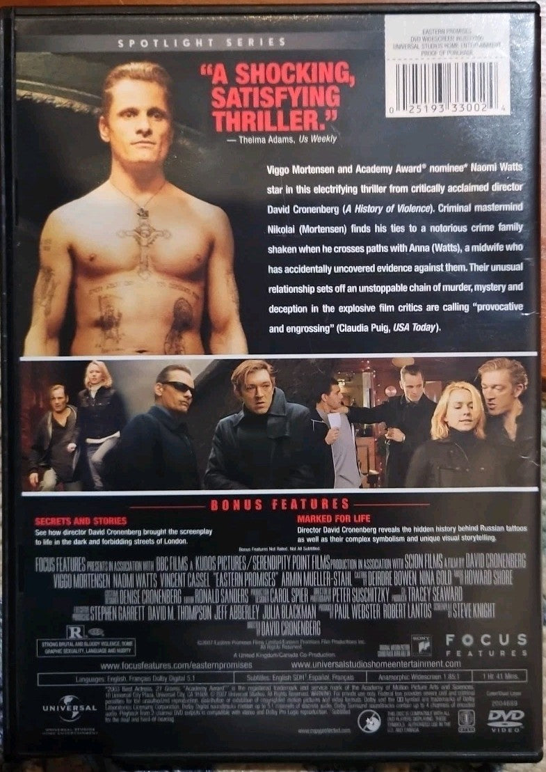 Eastern Promises (DVD, 2007)  New Sealed
