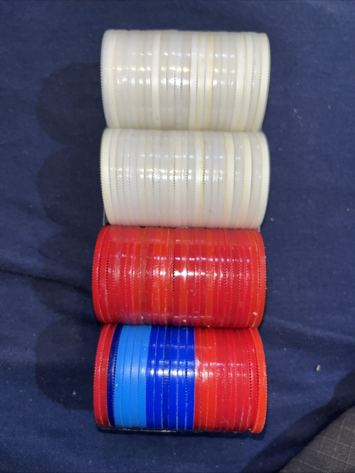 95 Poker Chips with Plastic Tray - Vintage 1992 Set New Old Stock NOS