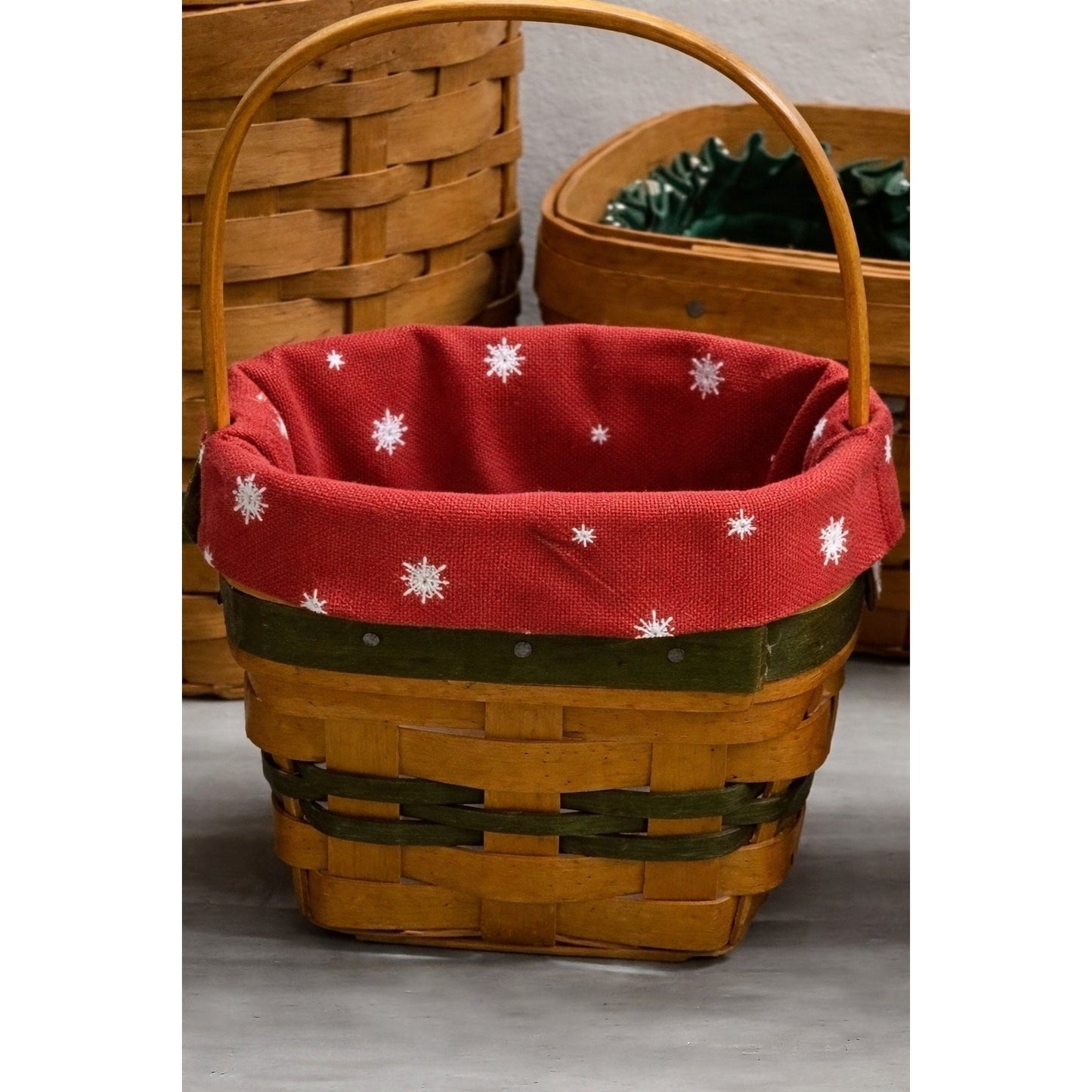 Longaberger Mini Basket w/ 5 NEW Longaberger Liners