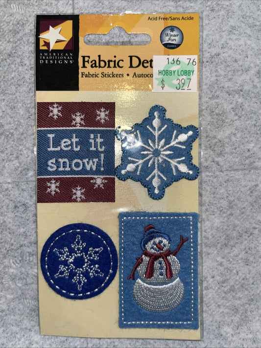 Fabric Details Winter Snow Fabric Stickers