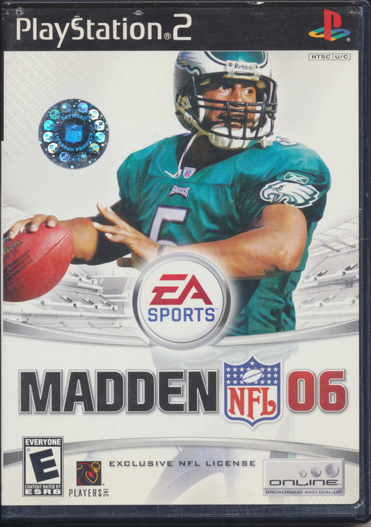 Madden NFL 06 (Sony PlayStation 2, 2005) w/Manual