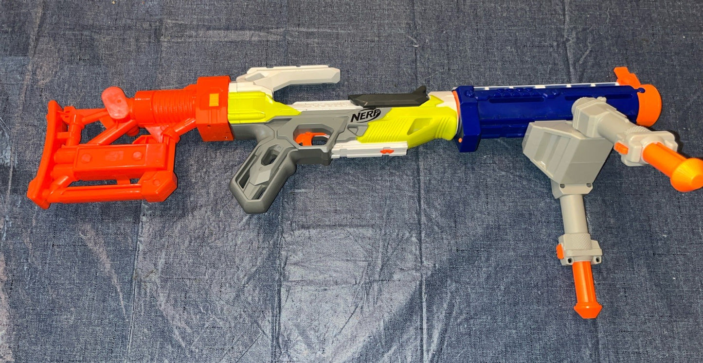 Nerf Modulus Pump Receiver/Grip w/N-Strike Barrel, Bipod, Stock