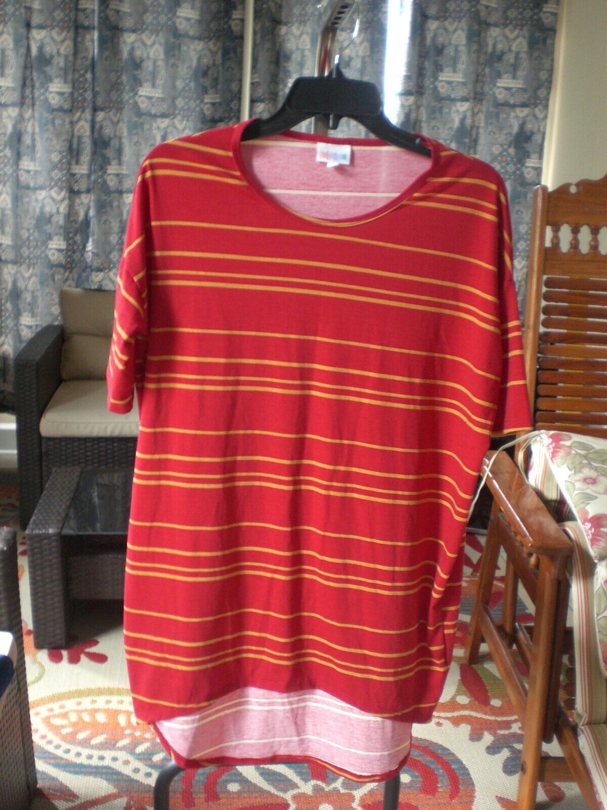Lularoe XXS Irma Top Shirt Blouse Tunic Red Mustard NEW with Tags