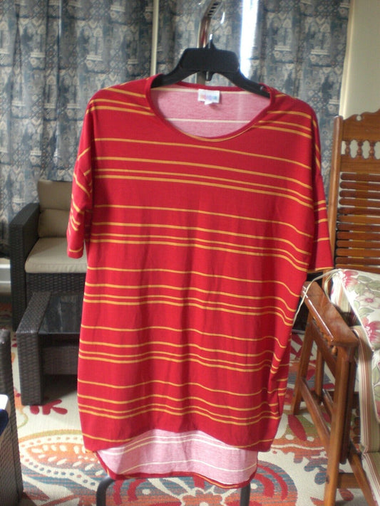 Lularoe XXS Irma Top Shirt Blouse Tunic Red Mustard NEW with Tags