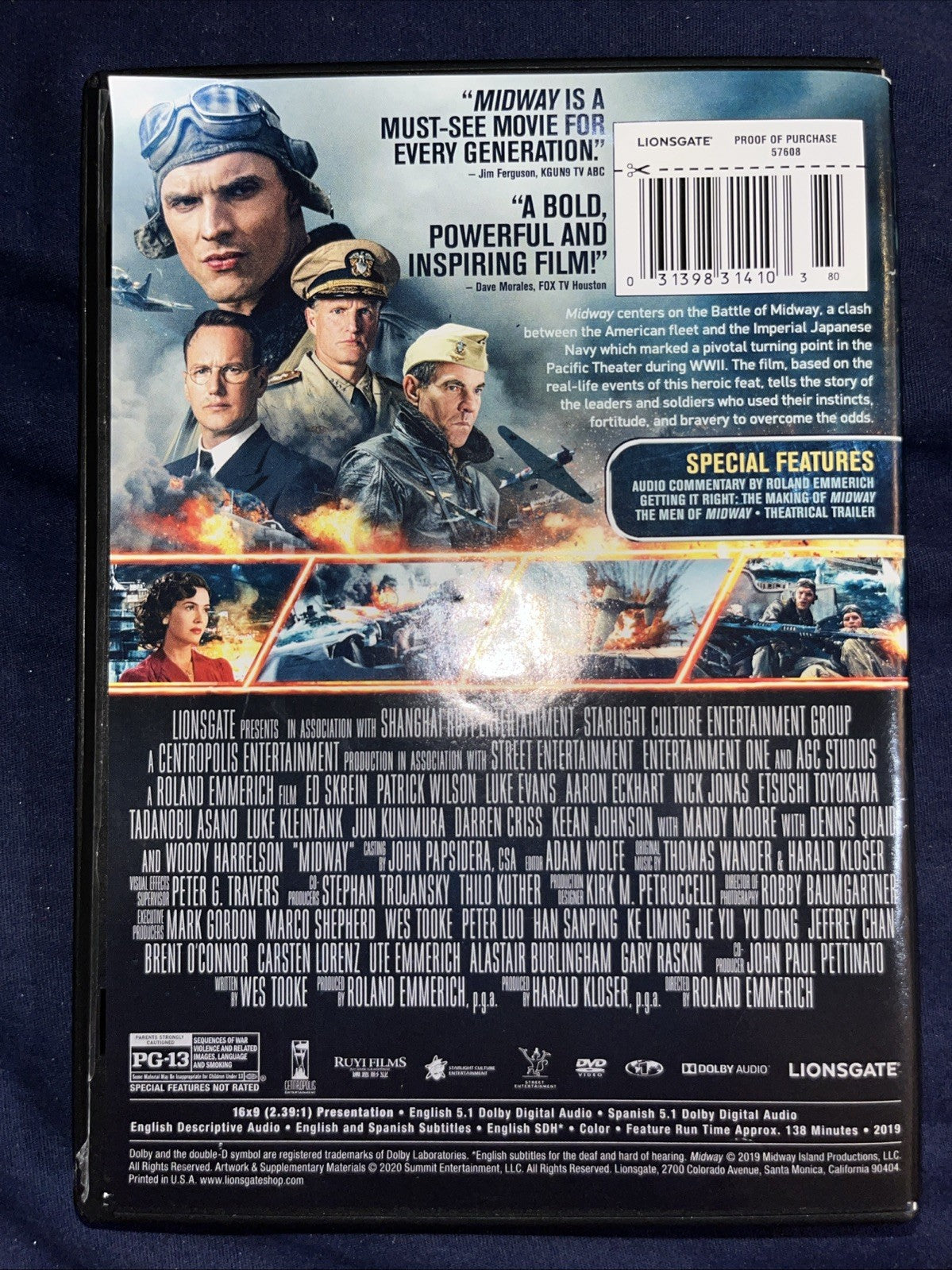 Midway (DVD, 2019) Tested. New Case. Resealed