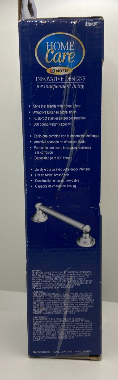 Moen Hand Grip LR2250DBN Home Care Designer 9" Stainless-Steel Brushed Nickel