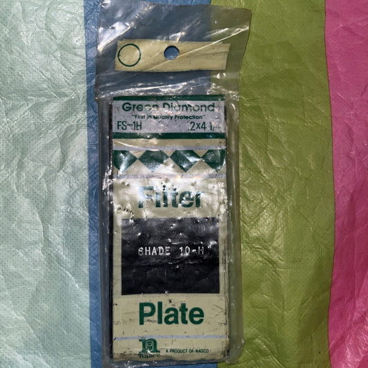 Green Diamond FS-1H filter shade 9-H  1/4 plate   welding protectors  Shade 10-4