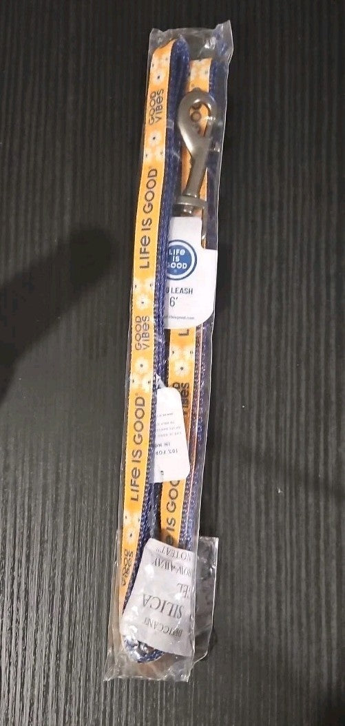 Life Is Good Dog Leash 6 foot vintage collection GOOD VIBES New