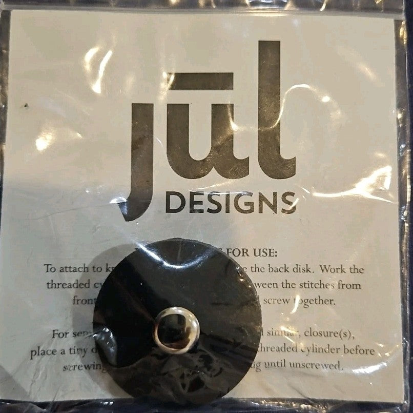 Jul BT30M-1 - Medium Black 1.5" Screw-In Leather Pedestal Button Styling Tacks