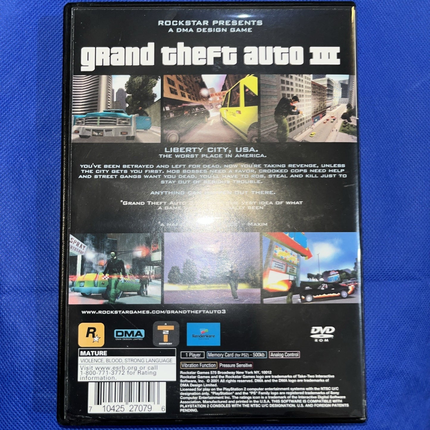 Grand Theft Auto 3 - Sony PlayStation 2. Mint. Manual. No Map. New Case Resealed