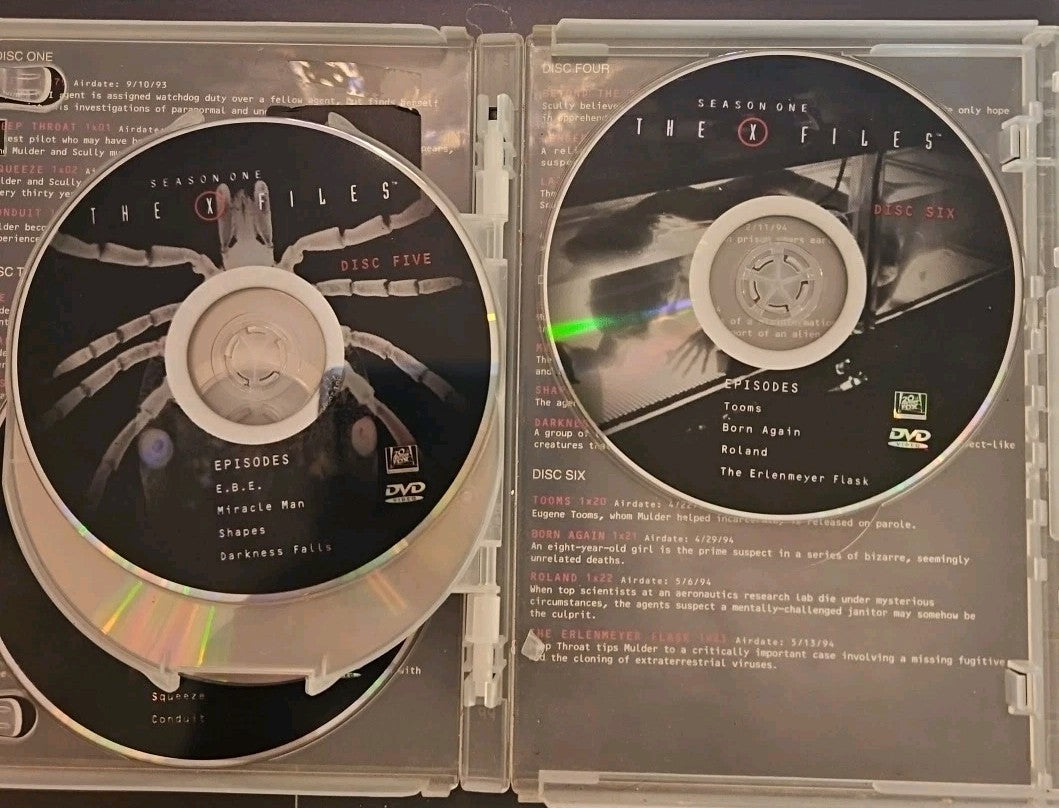 The X-Files: Season 1 (DVD, 1993) Missing Disc 2.  Disc 1,3,4,5,6 Only