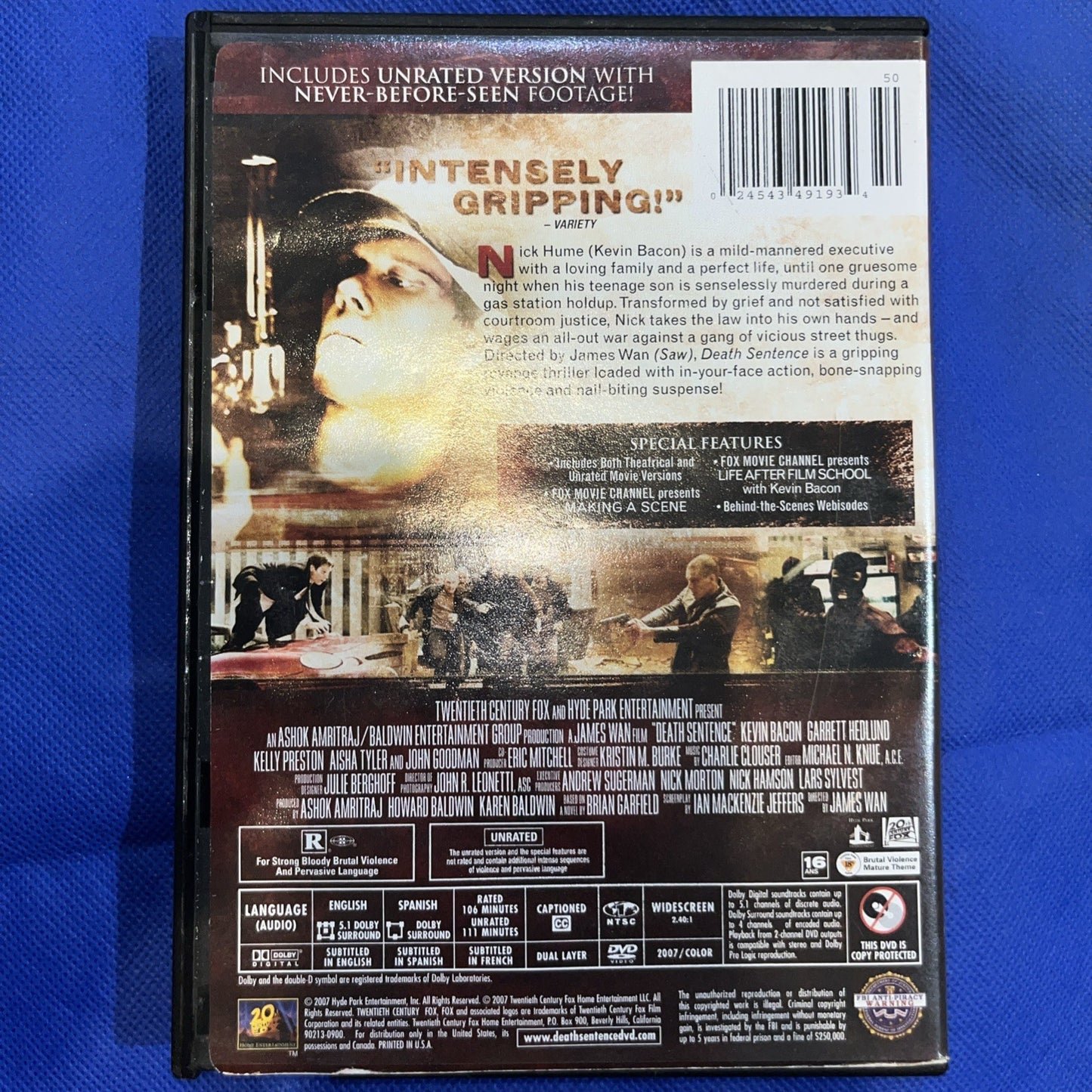 Death Sentence Protect What's Yours (DVD, 2007) Kevin Bacon Unrated . Sealed