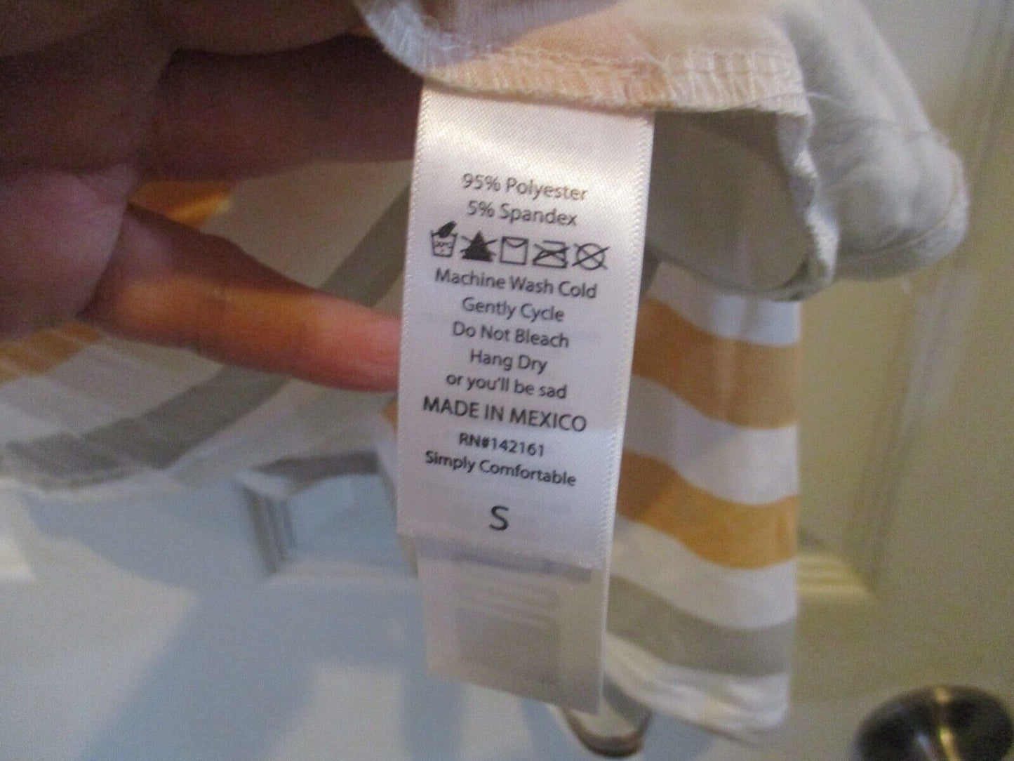 LuLaRoe NWT Melissa Stripes Small Red Brown Yellow Gray