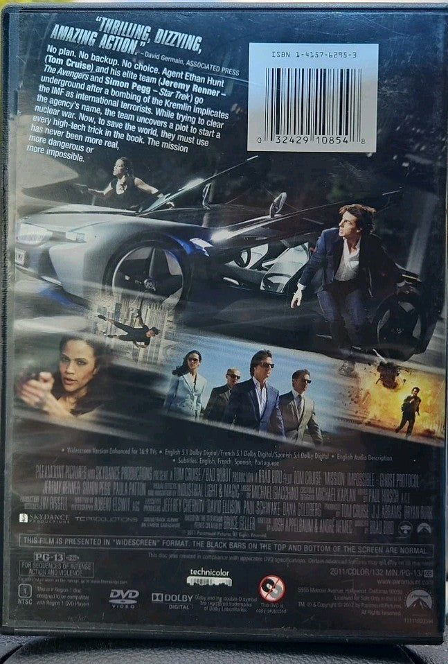 Mission: Impossible Ghost Protocol (DVD, 2011, Widescreen) New Sealed