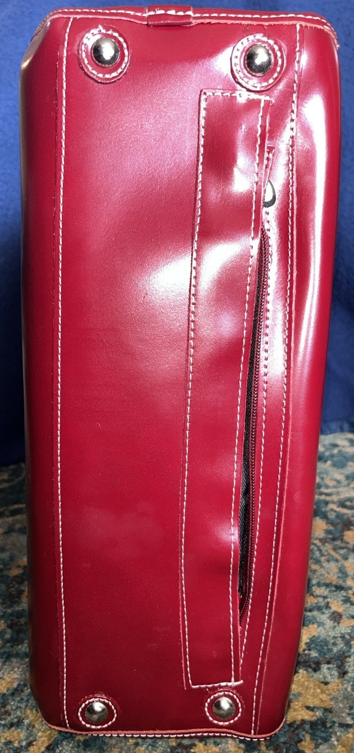 McKlein Leather Laptop Carry-On Bag Detachable Roll-On And Collapsible Handle