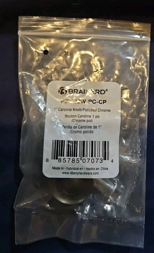 Brainerd 1-1/4" x 1" Chrome Carolina Rectangle Cabinet Door Knob  P27772W-PC-CP