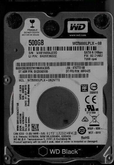 Western Digital 500GB WD5000PLX Laptop Hard Disk Drives