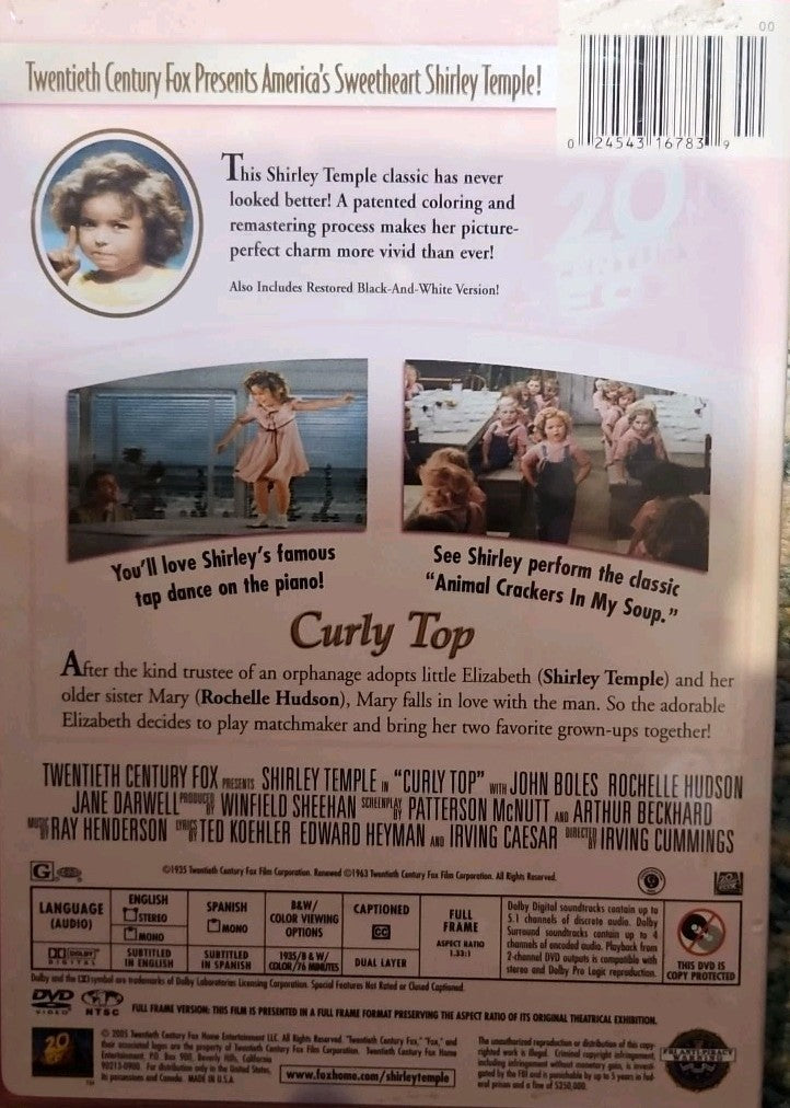 Curly Top (DVD) New Sealed