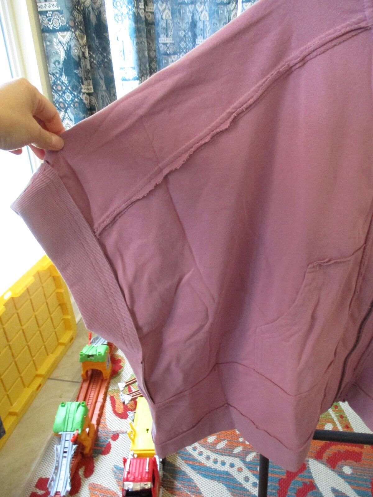 Rose Terry Knit Zip Cape Jacket Boutique Exclusive Small