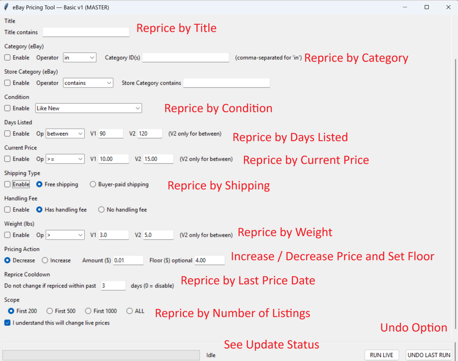 eBay Pricing Tool (Windows) – Bulk Repricing Utility for Sellers (DVD)