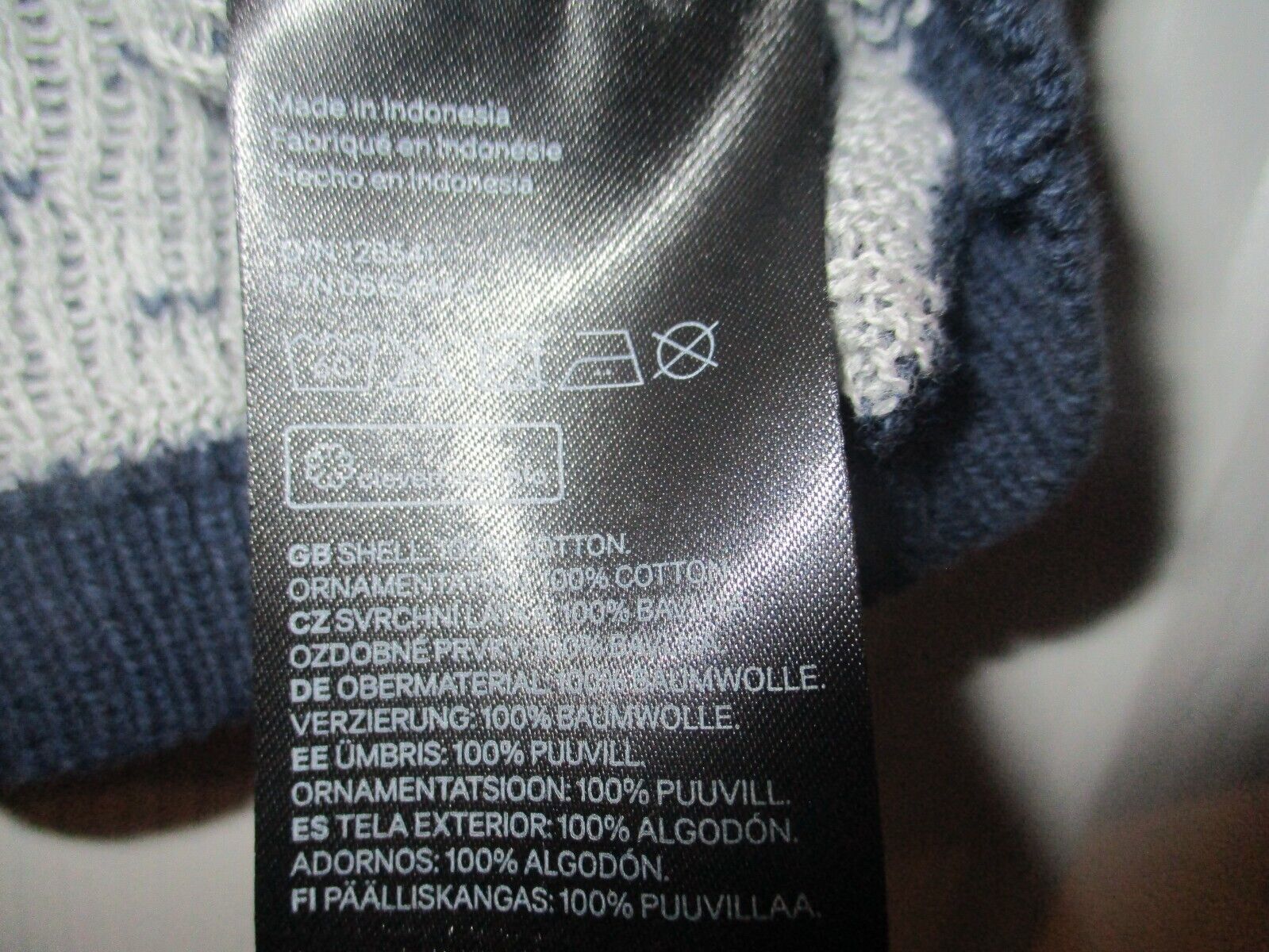 H&M Navy and Gray Fox Fair Isle Sweater 1½ - 2 Yrs