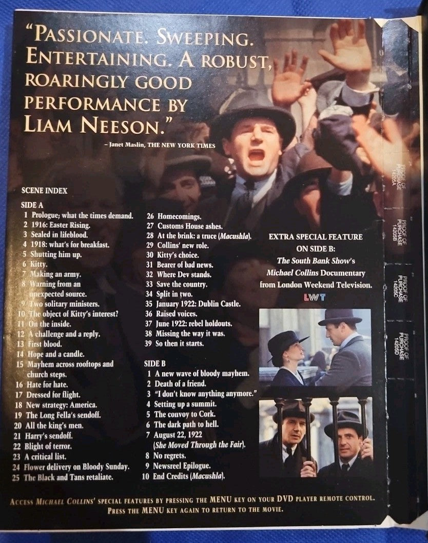 Michael Collins (DVD, 1996) Tested. No Scratches