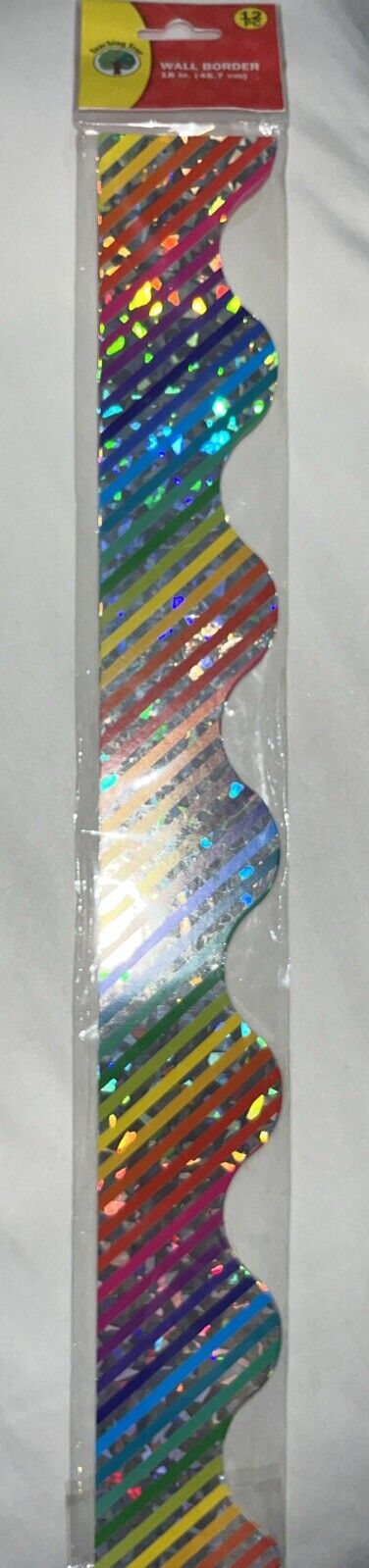 Teaching Tree Wall Border 18 Inch Reflective Rainbow