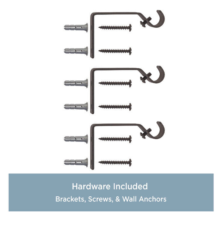 1/2" Petite Café Decorative Window Curtain Rod 48-86" Oil Rubbed Bronze