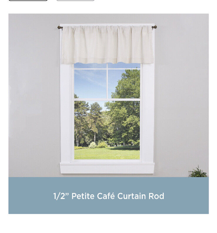 1/2" Petite Café Decorative Window Curtain Rod 48-86" Oil Rubbed Bronze