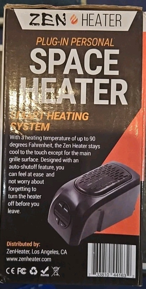 Zen  120v 6" Personal Space Heater 400 Watts, LED DISPLAY, AUTO SHUT OFF