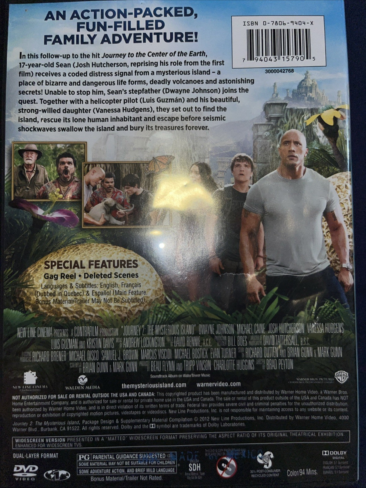 Journey 2: the Mysterious Island (DVD, 2012) Tested