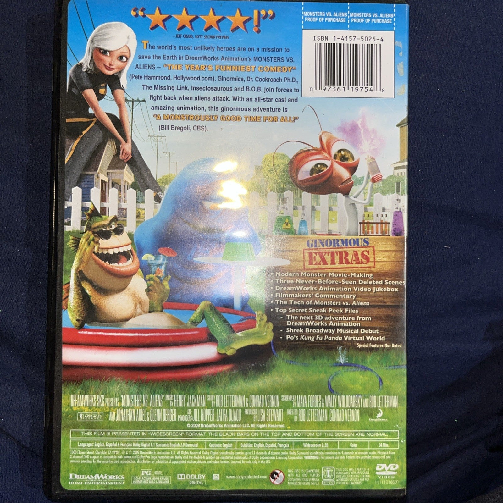 Monsters Vs. Aliens (DVD, 2009) Sealed