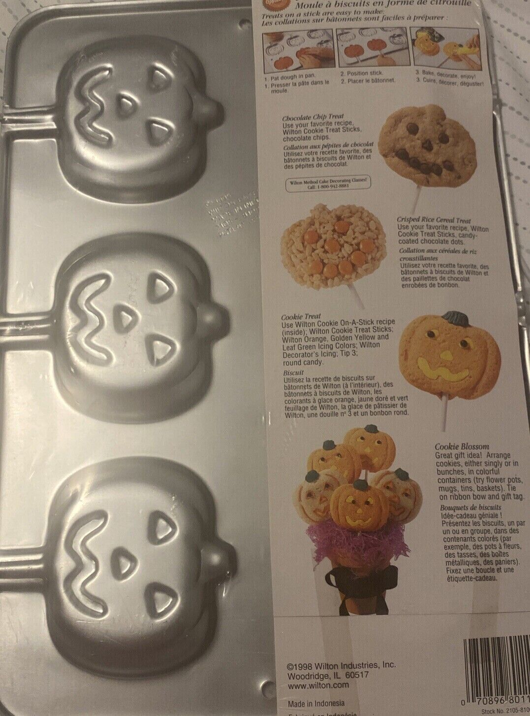 NEW Wilton1995 Jack-o-lantern Pumpkin Cookie Treat Sucker Pan