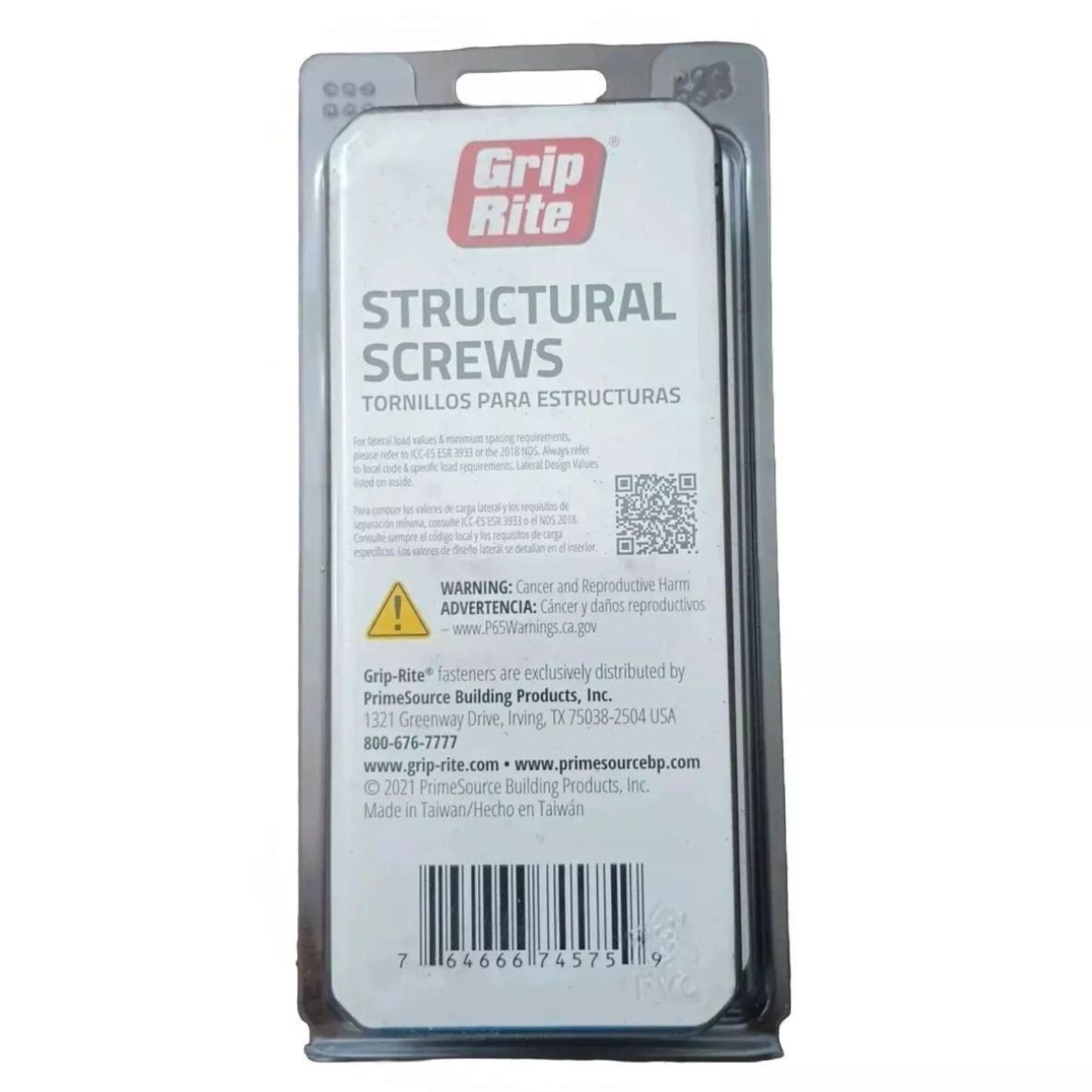 5/16" Diameter Grip Rite 6" Structural Screws with3/8" Installation Head