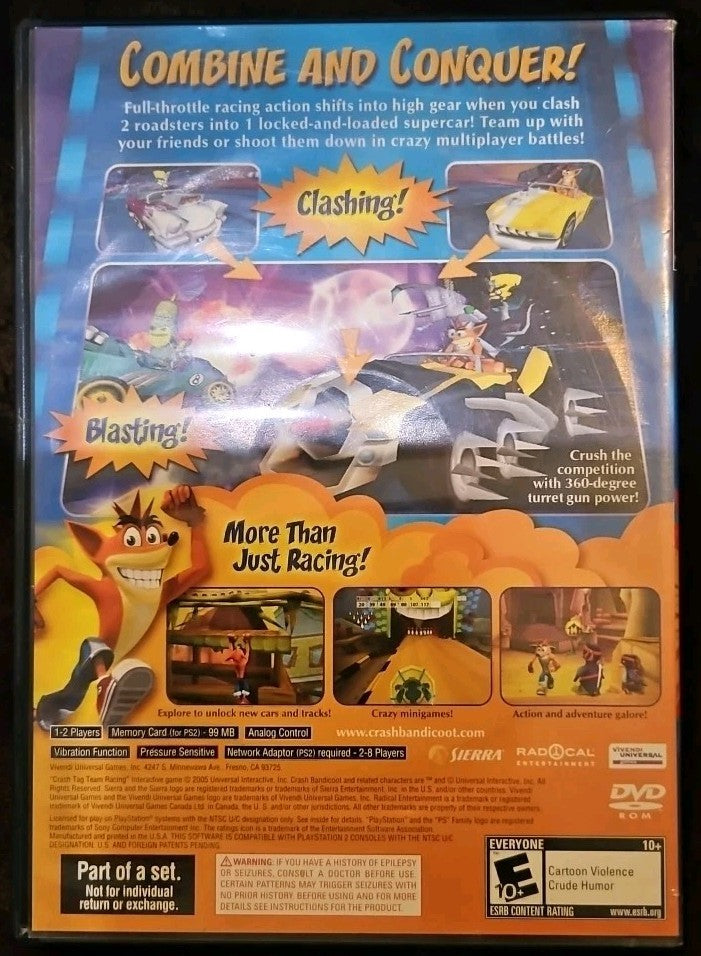 Crash: Tag Team Racing (PS2) No Game. Case + Artwok + Manual ONLY