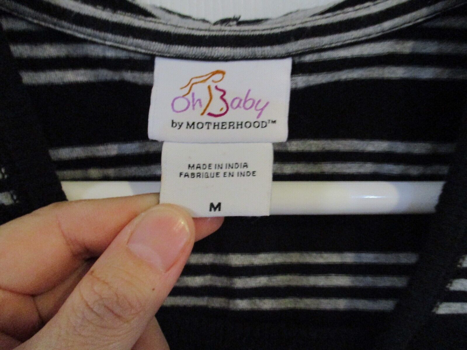 Oh Baby by Motherhood Maternity Black and Gray Top Shirt Blouse Medium
