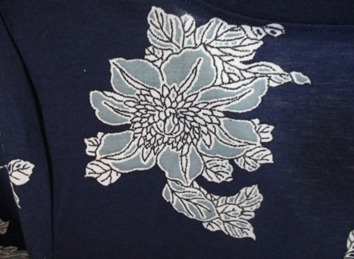 NWT LuLaRoe Christy V-neck Navy Floral Top Shirt Blouse SMALL