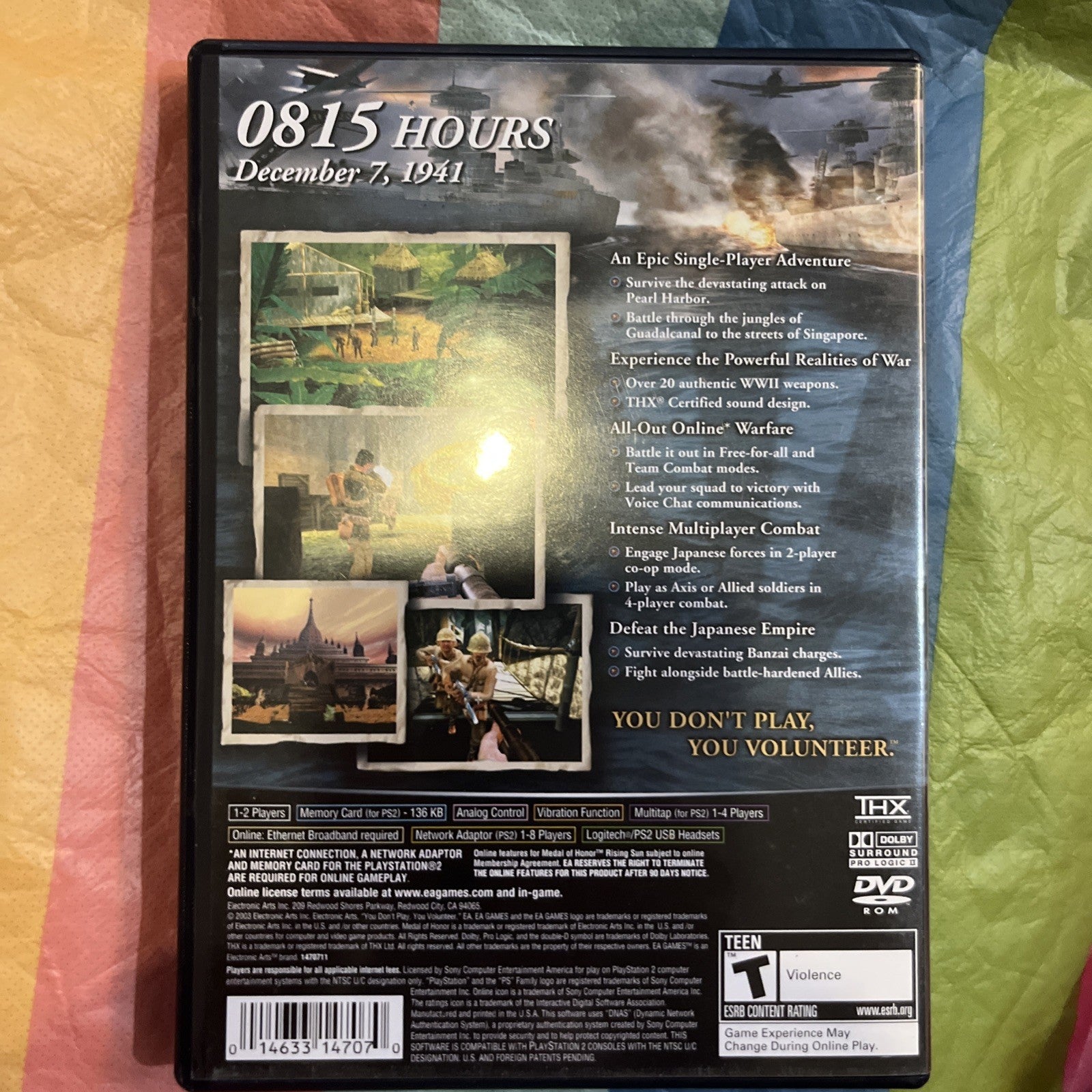 Medal of Honor: Rising Sun (PS2) CIB. Manual + Reg. Original Case