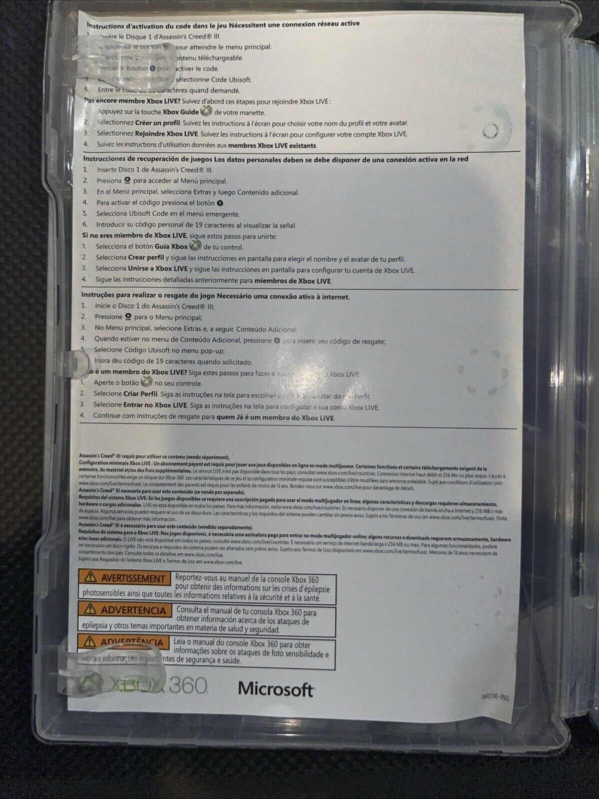 Assassin's Creed III (Xbox 360) Steelbook