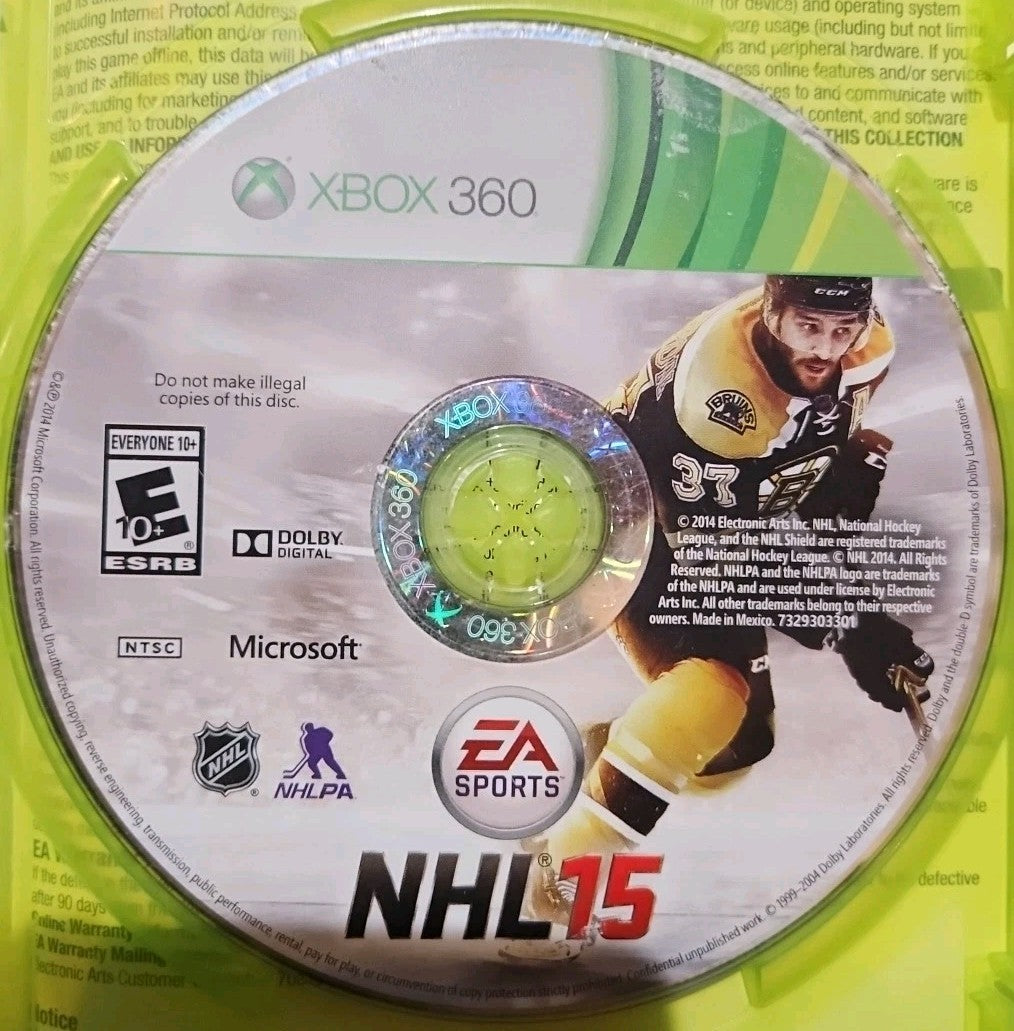 NHL 15 (Microsoft Xbox 360, 2014) Tested. No Scratches. New Case. Resealed