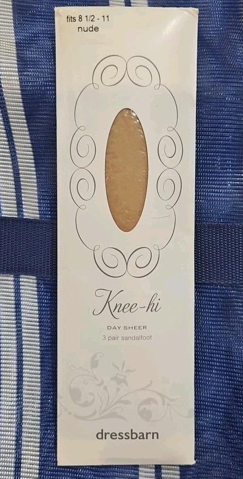 Dress Barn 8.5-11 Nude Knee-Hi Day Sheer 3-Pair