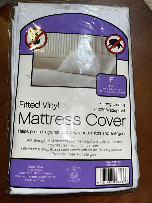 Fitted Vinyl Mattress Cover Full 78” X 64” X 11.5”