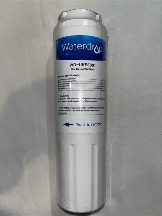 New! Waterdrop WD-UKF8001 Replacement Refrigerator Water Filter for Maytag