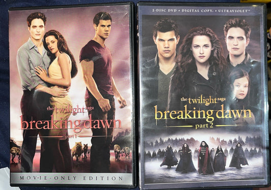The Twilight Saga Breaking Dawn part 1 & 2 (DVD)  Sealed. No Digital Download