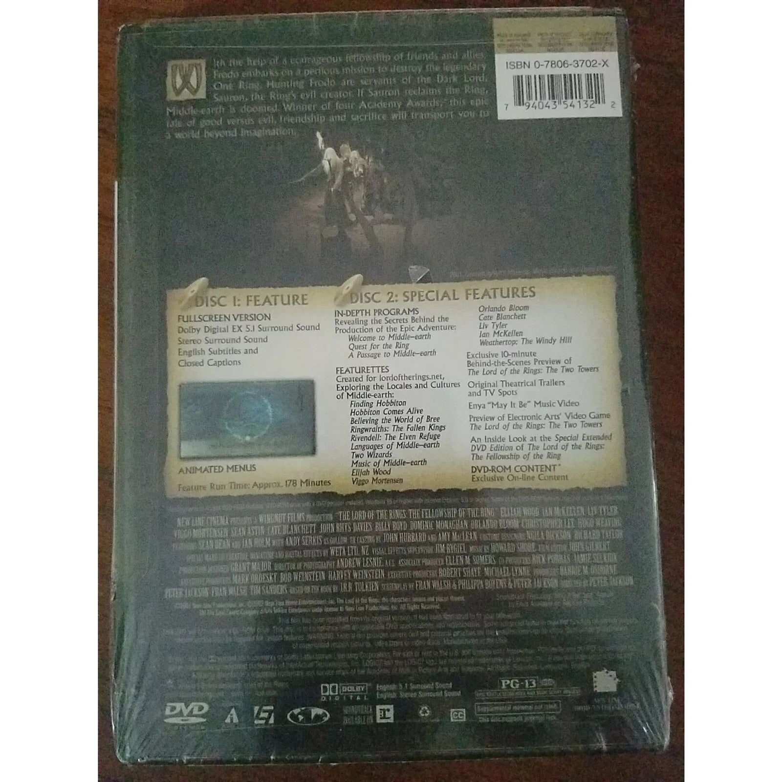 The Lord of the Rings: The Fellowhsip of the Ring (DVD) Factory Sealed