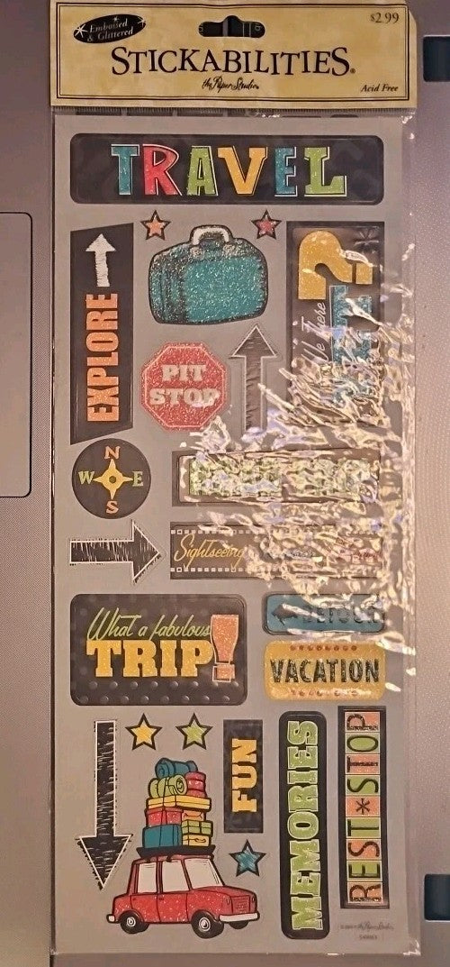 Stickabilities Embossed And Glittered Travel Stickers